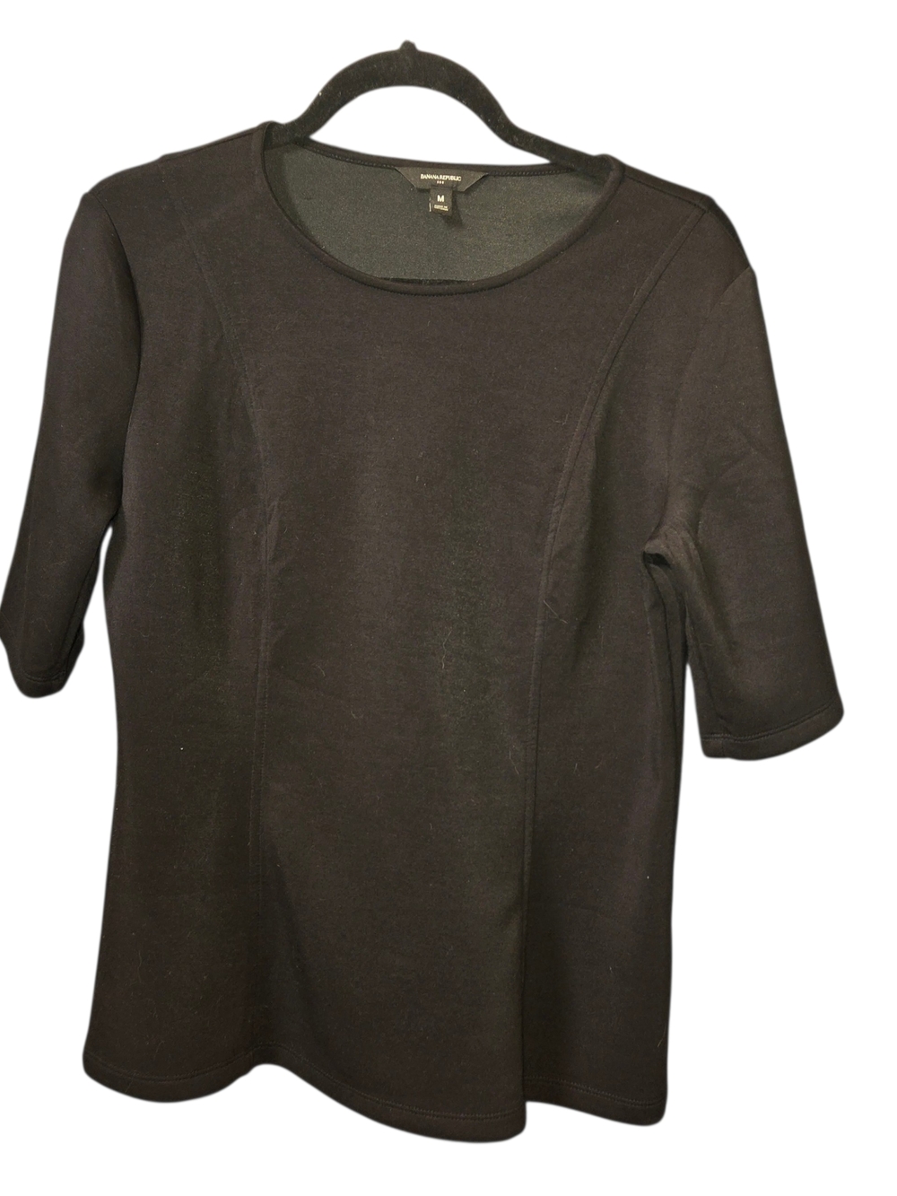 Banana Republic Black Short-Sleeve Crew Top